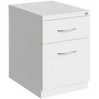 Hirsh Industries 15 inch x 19 7/8 inch x 21 3/4 inch White Mobile Pedestal Filing Cabinet with 2 Drawers