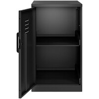 Hirsh Industries 14 1/4 inch x 18 inch x 24 1/2 inch Black Storage Locker Cabinet with 2 Shelves and Vented Door