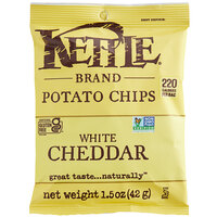 Kettle Brand White Cheddar Potato Chips 1.5 oz. - 24/Case