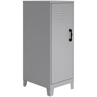 Hirsh Industries 14 1/4 inch x 18 inch x 38 1/2 inch Arctic Silver Storage Locker Cabinet with 3 Shelves