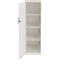 Hirsh Industries 14 1/4 inch x 18 inch x 46 3/8 inch Pearl White Storage Locker Cabinet with 4 Shelves and Vented Door