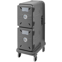Cambro Pro Cart Ultra® Tall Charcoal Gray Pan Carrier - 1 Active Cold / 1 Passive Compartment PCU800CP615