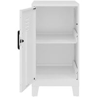 Hirsh Industries 14 1/4 inch x 18 inch x 27 1/2 inch Pearl White Storage Locker Cabinet with 2 Shelves
