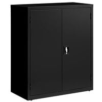 Hirsh Industries 18" x 36" x 42" Black Storage Cabinet with 2 Shelves - Assembled 22002