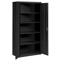Hirsh Industries 18 inch x 36 inch x 72 inch Black Storage Cabinet with 4 Shelves - Assembled 22005