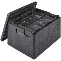 Cambro Cam GoBox® Black Top-Loading EPP Insulated Carrier for Meal Trays - 24 Tray Max Capacity