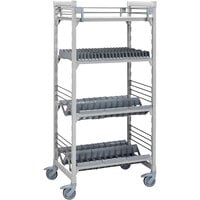 Cambro CPMU243675D2PKG Camshelving® Premium 36" x 24" x 75" Combination Drying Rack with 1 Vented Shelf, 1 Vertical Shelf, and 2 Angled Shelves