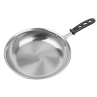 Vollrath 69810 Tribute 10" Tri-Ply Stainless Steel Fry Pan with Black TriVent Silicone Handle