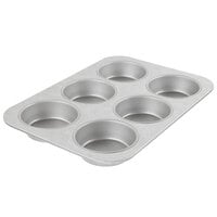 Chicago Metallic 44305 6 Cup 10.5 oz. Glazed Aluminized Steel Mini Cake / Jumbo Muffin Pan - 11 1/8 inch x 15 3/4 inch
