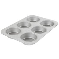 Chicago Metallic 44305 6 Cup 10.5 oz. Glazed Aluminized Steel Mini Cake / Jumbo Muffin Pan - 11 1/8" x 15 3/4"