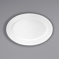 Oneida Classic by 1880 Hospitality F1000000361 11 3/4" x 8 1/4" Cream White Oval Porcelain Platter - 12/Case