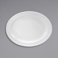Oneida Shape 2000 by 1880 Hospitality F1600000343 9 1/2" x 7 5/8" Cream White Oval Porcelain Platter - 24/Case