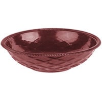 HS Inc. HS1018 9 inch x 2 1/4 inch Raspberry Polyethylene Round Weave Basket - 24/Case