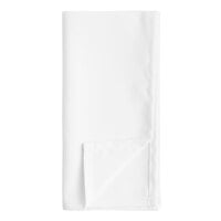 Choice 20 inch x 20 inch White 100% Spun Polyester Hemmed Cloth Napkins - 12/Pack