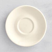 Luzerne Verge by Oneida 1880 Hospitality L5800000505 4 1/4" Warm White Porcelain Espresso Saucer - 48/Case