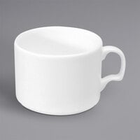 Oneida Gemini by 1880 Hospitality F1130000530 8 oz. White Bone China Stackable Cup - 36/Case