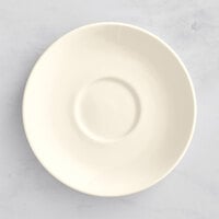 Luzerne Verge by Oneida 1880 Hospitality L5800000500 6" Warm White Porcelain Saucer - 48/Case