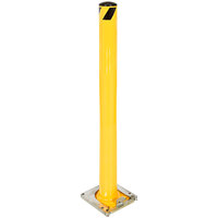 Vestil 10 1/4 inch x 10 1/4 inch x 48 inch Yellow Steel Removable Safety Bollard BOL-RF-48-5.5 - 5 1/2 inch Diameter