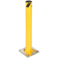 Vestil 10 1/4 inch x 10 1/4 inch x 36 inch Yellow Steel Removable Safety Bollard BOL-RF-36-4.5 - 4 1/2 inch Diameter