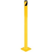 Vestil 4 inch x 4 inch x 24 inch Yellow Steel Fixed Safety Bollard BOL-24-2 - 1 3/4 inch Diameter