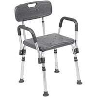 Flash Furniture Hercules Series DC-HY3523L-GRY-GG Adjustable Gray Bath and Shower Chair with Quick Release Back and Arms