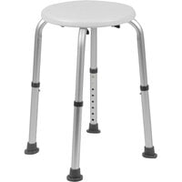 Flash Furniture Hercules Series DC-HY3400L-WH-GG Adjustable White Bath and Shower Stool