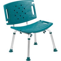 Flash Furniture Hercules Series DC-HY3501L-TL-GG Adjustable Teal Bath and Shower Chair with Extra Large Back