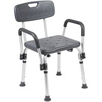 Flash Furniture Hercules Series DC-HY3520L-GRY-GG Adjustable Gray Bath and Shower Chair with Quick Release Arms and Depth Adjustable Back