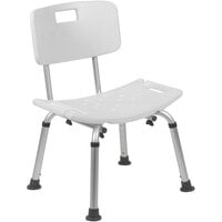 Flash Furniture Hercules Series DC-HY3500L-WH-GG Adjustable White Bath and Shower Chair with Back