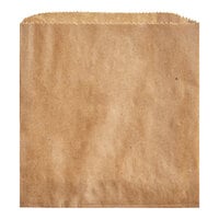 Choice 6 1/2 inch x 3/4 inch x 6 3/4 inch Dry Waxed Kraft Sandwich Bag - 2000/Case