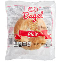Burry Individually-Wrapped Plain Pre-Sliced Bagel 3 oz. - 48/Case