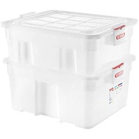 Araven 25 9/16" x 21" x 11 13/16" White Polyethylene Nested Defrost / Food Storage Drain Box Set 01829