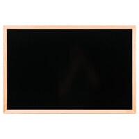 Aarco BOC2436NT-B OAK 24 inch x 36 inch Oak Frame Black Marker Board