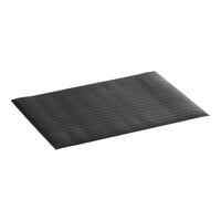 Lavex Single-Layer Foam 2' x 3' Black Anti-Fatigue Mat with Rib Emboss