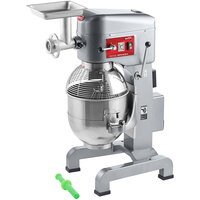 Avantco MX40MGKIT 40 Qt. Planetary Floor Mixer with Meat Grinder Attachment, Guard, & Standard Accessories - 240V, 2 hp