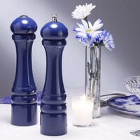 Chef Specialties 10700 Professional Series 10 inch Customizable Autumn Hues Cobalt Blue Pepper Mill and Salt Shaker