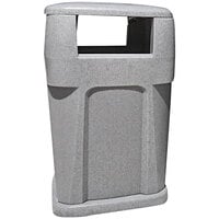 Wausau Tile TF1953 65 Gallon Plastic Square Trash Receptacle with 4-Way Lid