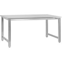 BenchPro Kennedy Series 60" x 30" Stainless Steel Workbench with Square Cut Front Edge KN3060