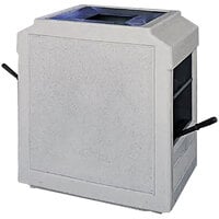 Wausau Tile TF1242 Auto Attendant 18 Gallon Concrete Rectangular Trash Receptacle with Two Windshield Washing Stations