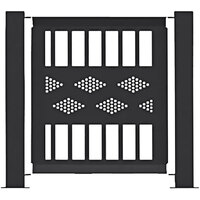 Wausau Tile 25 1/2" x 32" Aluminum Band Design Half Fence Panel