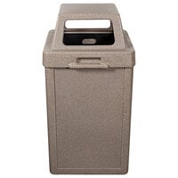 Wausau Tile TF1019 Tuffy 22 Gallon Plastic Square Trash Receptacle with 4-Way Lid