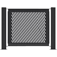 Wausau Tile 25 1/2" x 32" Aluminum Slant Design Half Fence Panel