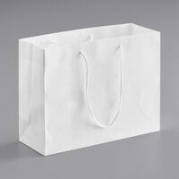 Customizable White Paper Bag with Rope Handles 16" x 6" x 12" - 100/Case