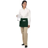 Chef Revival Hunter Green Poly-Cotton Customizable Waist Apron with 3 Pockets - 12 inchL x 24 inchW