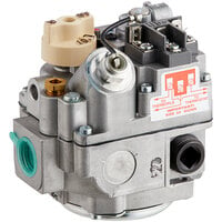 Robertshaw 700-504 Thermostat; Type BMVR Gas Safety Valve; Natural Gas; 1/2 inch Gas In; 3/4 inch Gas Out; (2) 1/2 inch Gas Out (Side); Millivolt Actuator