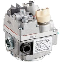 Robertshaw 700-504 Thermostat; Type BMVR Gas Safety Valve; Natural Gas; 1/2 inch Gas In; 3/4 inch Gas Out; (2) 1/2 inch Gas Out (Side); Millivolt Actuator