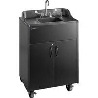 Ozark River Manufacturing ADSTK-AB-AB1N Premier Black Portable Hot Water Hand Sink with Laminate Cabinet and Single Basin