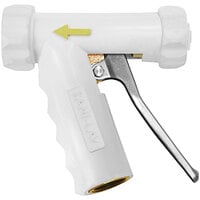 Sani-Lav N1W White Brass Insulated Spray Nozzle with Stainless Steel Handle