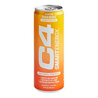 C4 SMART Energy Peach Mango Nectar Energy Drink 12 fl. oz. Can - 12/Case