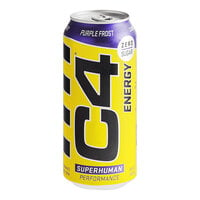 C4 Energy Purple Frost Energy Drink 16 fl. oz. Can - 12/Case